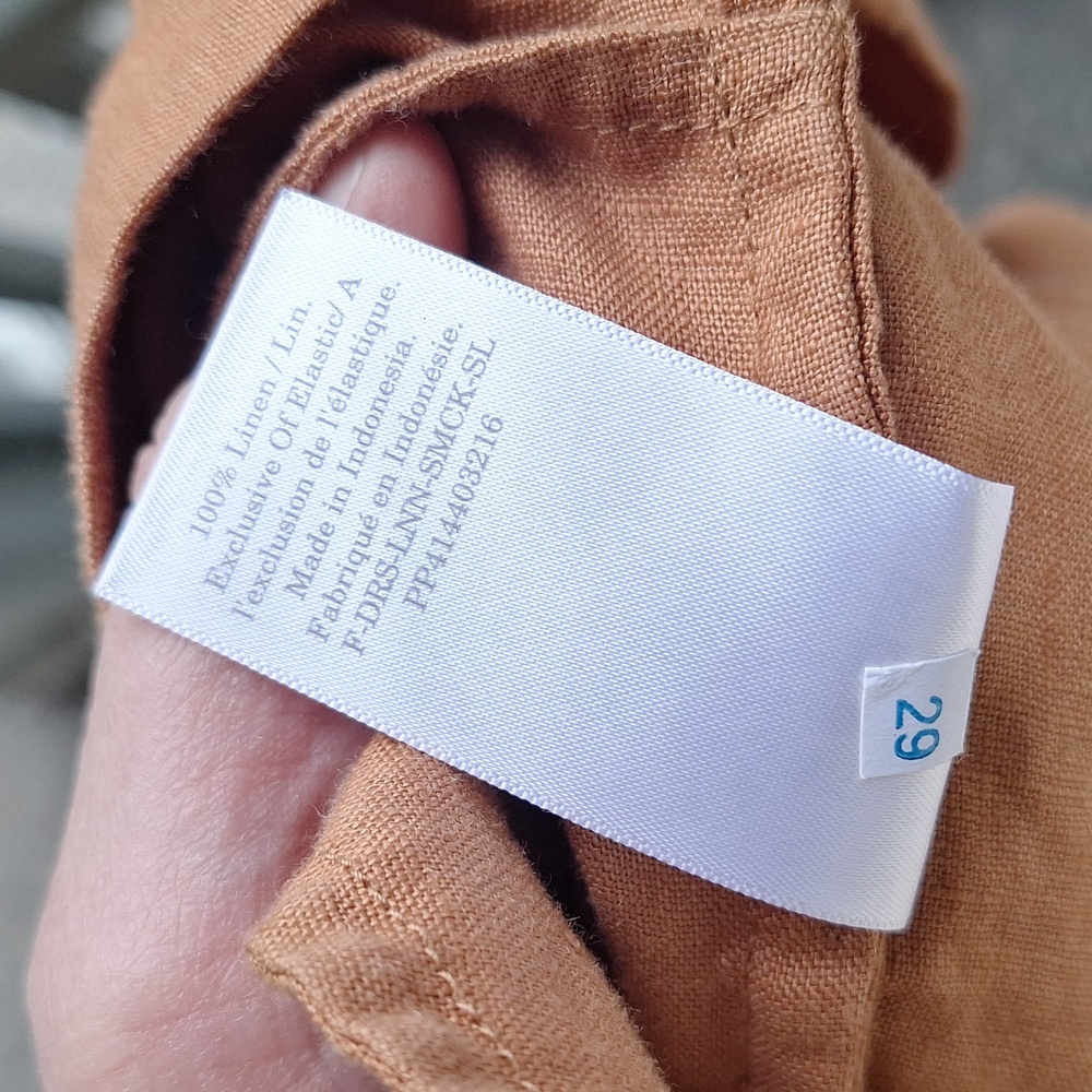 Everlane The Smocked Linen Dress Size XS Light Brown - Picture 14 of 14